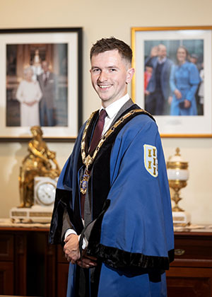 Deputy Mayor Councillor Tyler Hoey in his civic robes.