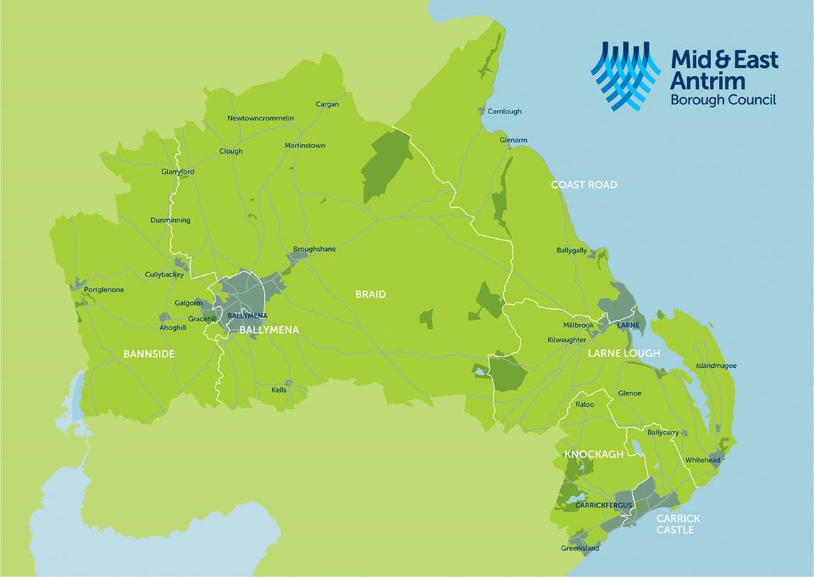 Image of the Mid and East Antrim Borough Map