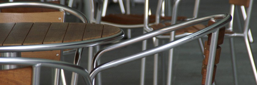 Photograph of outdoor chairs and tables