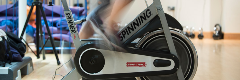 Photograph of someone on a spin bike