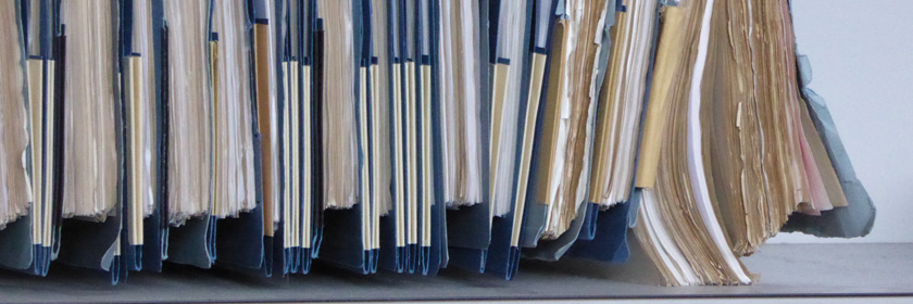 Photograph of paper files