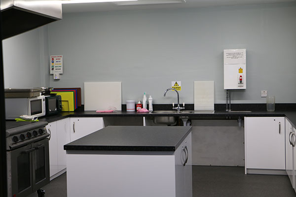 Another view of the kitchen area in Linn Road Community Centre.