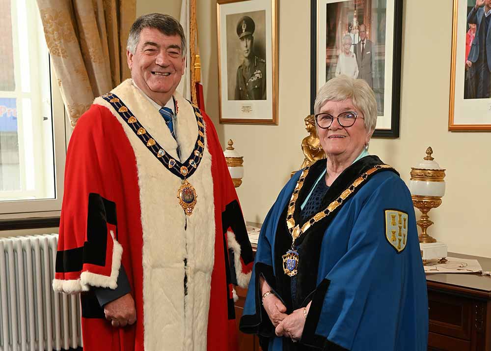 Mayor of Mid & East Antrim, Alderman Noel Williams, and Deputy Mayor, Councillor Beth Adger MBE