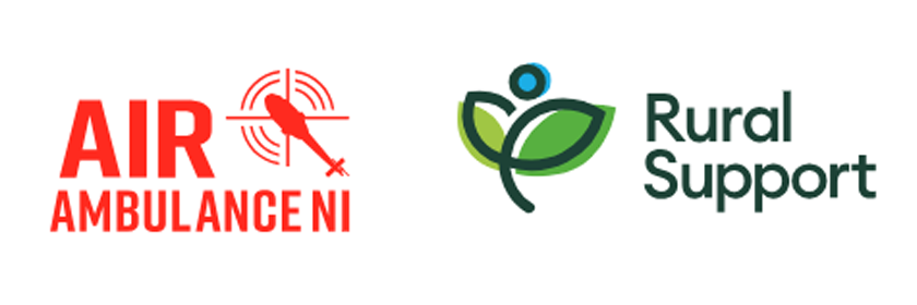 Air ambulance and Rural Support charity logos