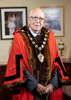 Mayor Councillor Jackson Minford in his civic robes.