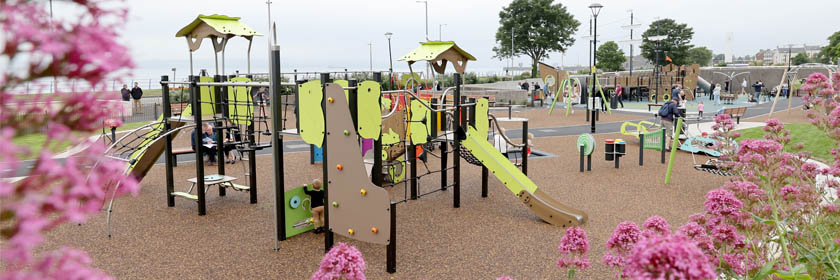 Photograph of the play park at Marine Gardens, Carrickfergus