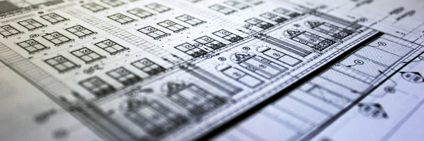 Photograph of some housing estate plans