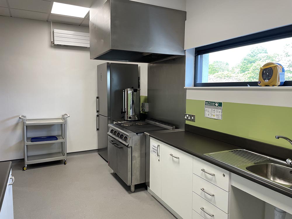 A view of the kitchen at Sandy Bay Pavilion.
