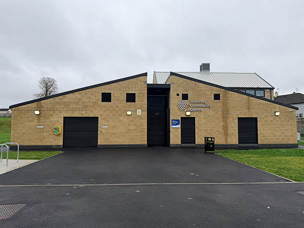 Front entrance to Waveney Community Centre, showing flat, wheelchair accessible front entrance.