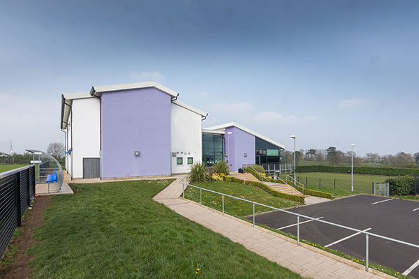 Alternative view of Ahoghill Community Centre showing the wheelchair accessible pathway