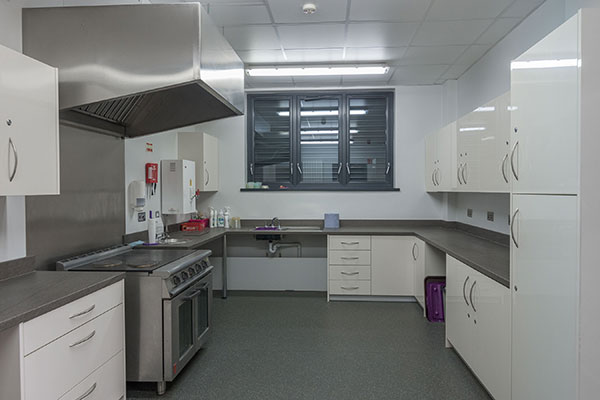 Kitchen facilities in the Dr John McKelvey Community Centre.