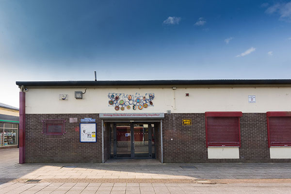 Accessible level entrance to Dunclug Community Centre.