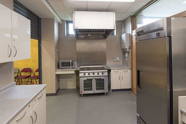 A view of the cooker and ovens in kitchen at Harryville Community Centre.