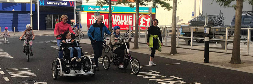 Inclusive bike on road