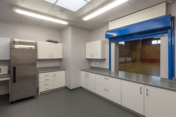 A view of the kitchen facilities at Kells & Connor Community Centre.