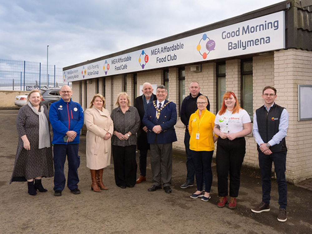 Mayor Williams pictured with supporters and representatives of the Social Supermarket
