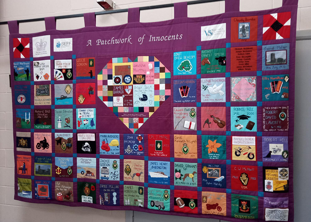The ‘Tribute to Innocents’ memorial quilt exhibition features memories of 500 victims of the Troubles in a series of quilts - designed by the families of those who died.