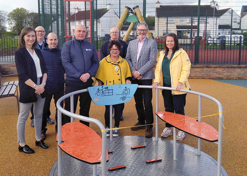 Group pic – L - R Stephenie Bell, WH Stephens  Barney Graham, WH Stephens Paul Hughes, MEA Cllr Alan Barr Mayor Ald Geradine Mulvenna Neil Scobbie, MEA Ald William McCaughey Lindsay Houston, MEA