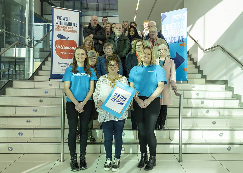 Mayor with representatives from Diabetes UK Northern Ireland.