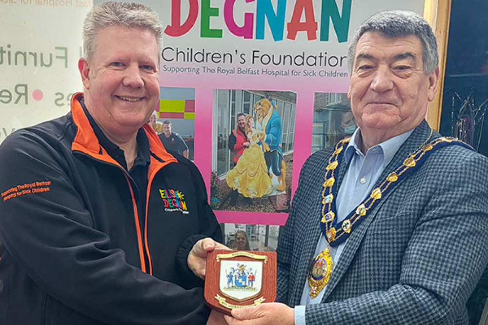 Mayor with founder and manager, Gerald Degnan.