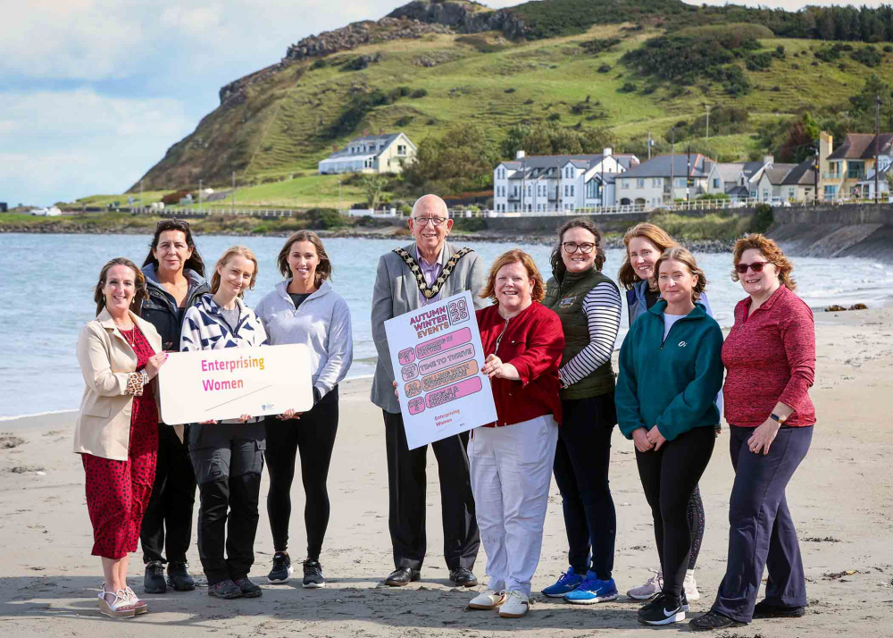 Mayor of Mid and East Antrim, Councillor Jackson Minford, pictured with Enterprising Women