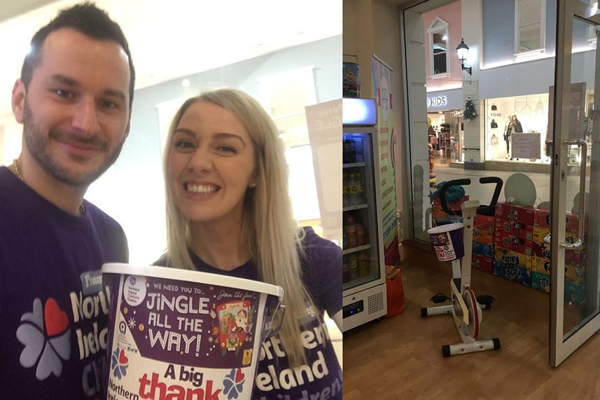 Councillor in a spin as Ballymena rallies for Jingle All The Way charity fundraiser image