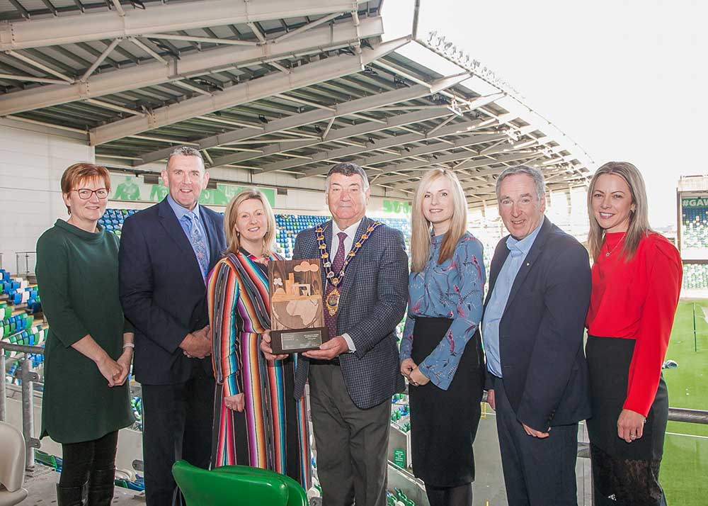 Dr. Elaine Smith (MEABC), Declan Cunningham (Moy Park), Grainne Long (NI Housing Executive), Ald Noel Williams (Mayor, MEABC), Catherine Hunter (MEABC), Philip McMurray (DAERA), Keelin McCone (Business in the Community NI).