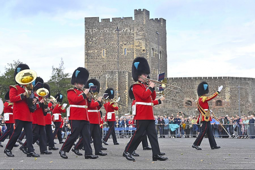 Irish Guards 125th anniversary celebrations awe Carrickfergus image