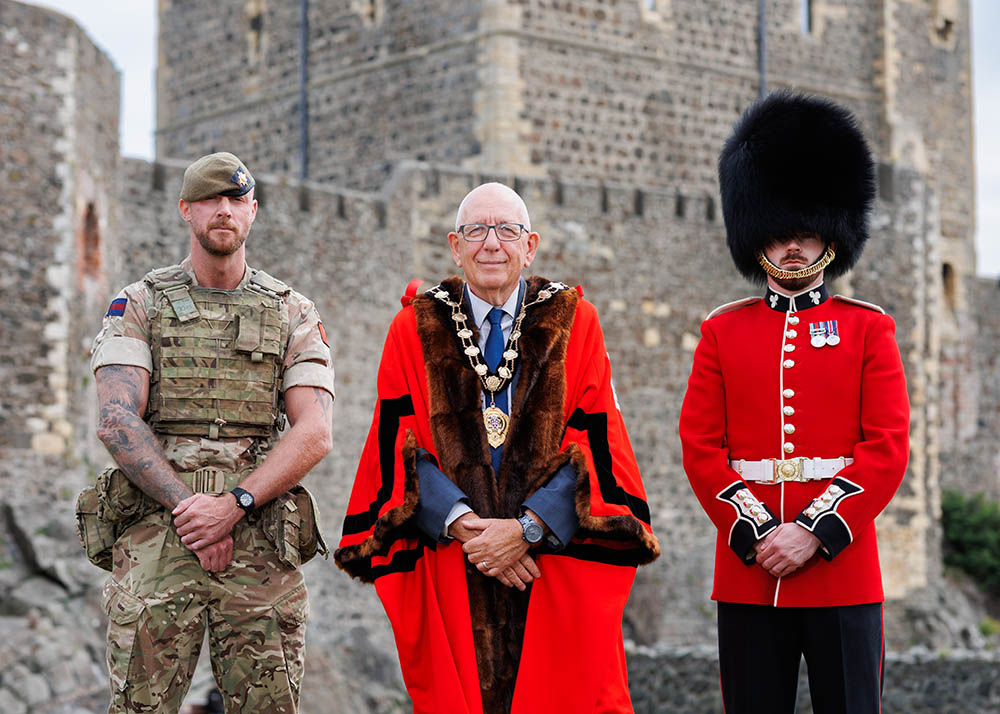 Launching the event is Mayor of Mid and East Antrim, Councillor Jackson Minford, with representatives from the world-famous Irish Guards.