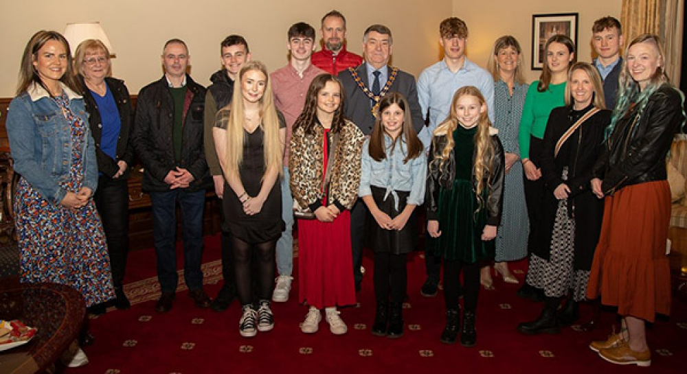 Mayor of Mid and East Antrim, Alderman Noel Williams, recently welcomed recipients of the Jonathan Rea bursary fund to his parlour to congratulate them on their success and find out more about their chosen sports and achievements.