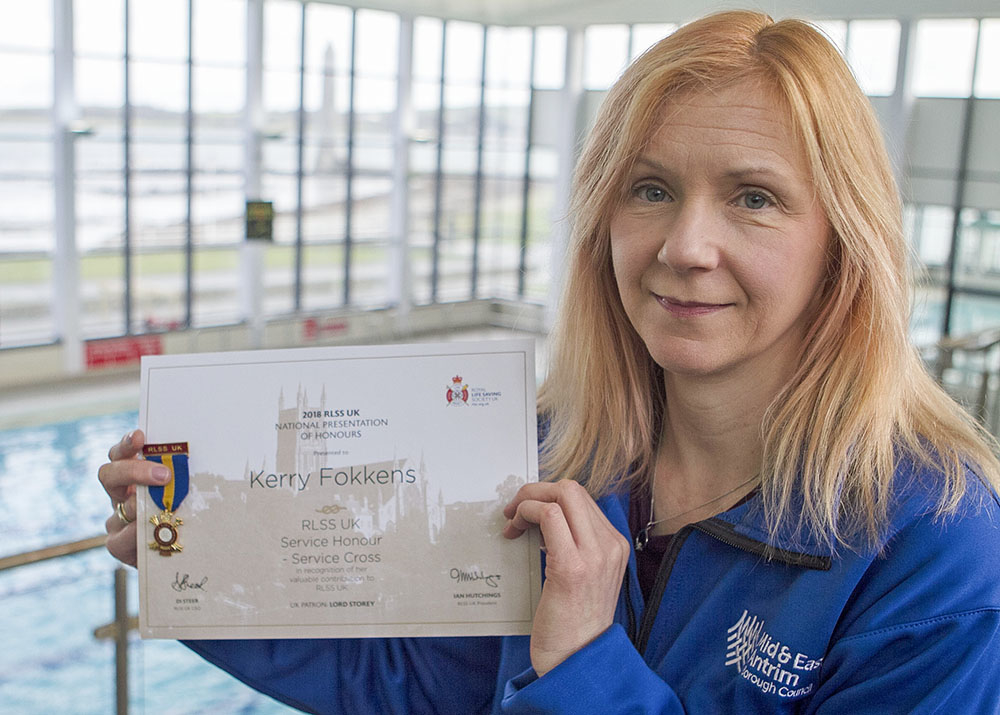 Kerry Fokkens who was awarded the RLSS Service Cross.