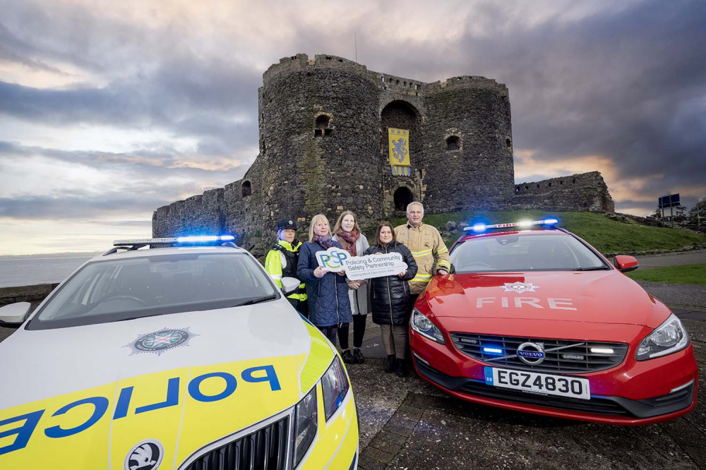 PSNI Chief Inspector Siobhan Watt, PCSP Vice Chair Sharon Maxwell, PCSP Chair Councillor Lauren Gray, District Electoral Area Manager Ballymena and Lead for PCSP Jane Dunlop, and NIFRS Station Commander Johnston Birrell