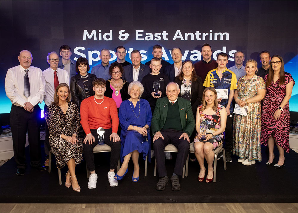 Group shot of winners and sponsors plus Lady Mary Elizabeth Peters, LG, CH, DBE