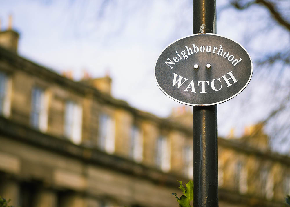 Stock image of a Neighbourhood Watch sign