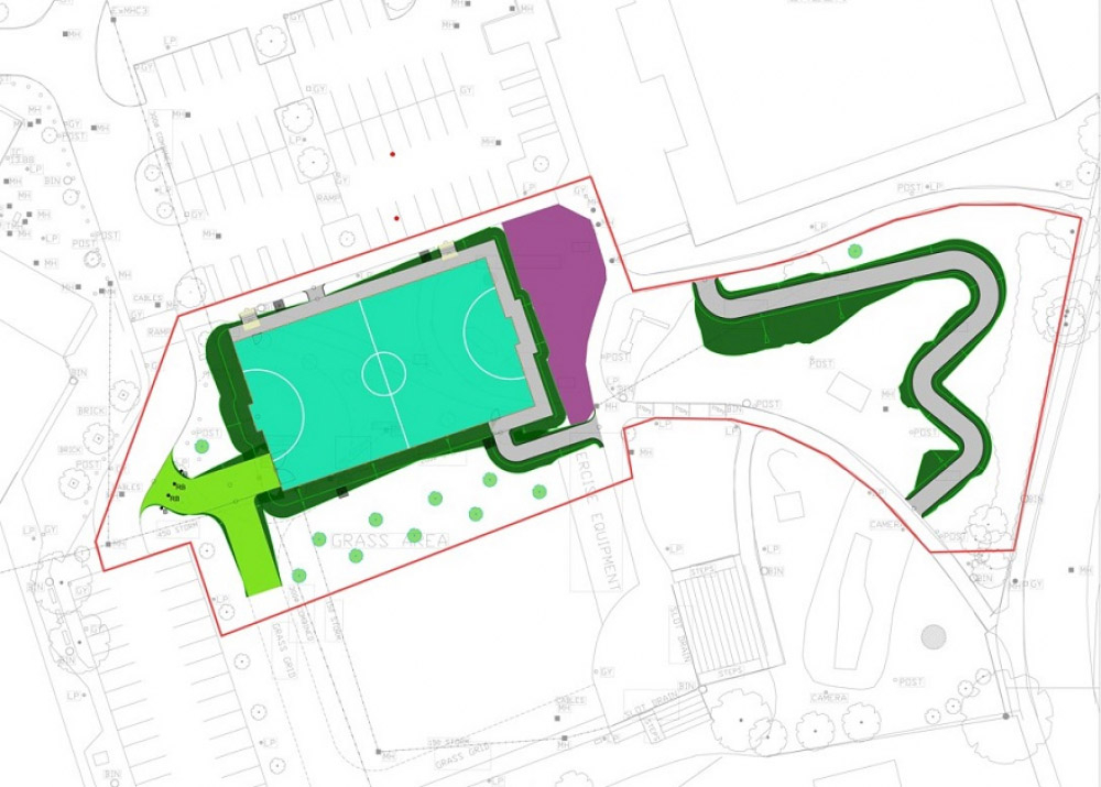 Outline map of the Portglenone MUGA site