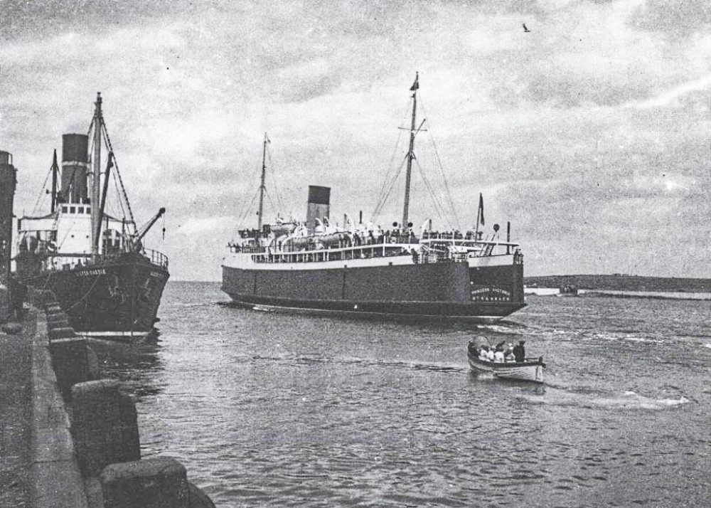 Black & White photograph of the Princess MV Victoria at Larne