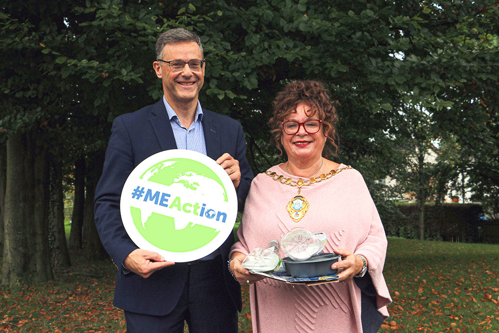 Mayor of Mid and East Antrim, Alderman Gerardine Mulvenna with Philip Thompson, Director of Operations at MEABC.