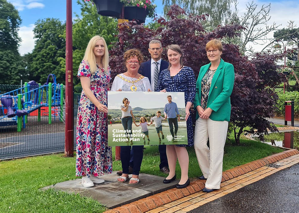 Catherine Hunter, Environmental Education Officer, MEABC Mayor of Mid and East Antrim, Alderman Gerardine Mulvenna Claire McVeigh, Sustainability Advisor, Sustainable NI Philip Thompson, Director of Operations, MEABC Dr. Elaine Smith, Climate & Sustainabi