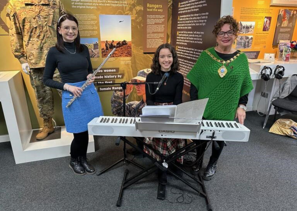 Ami Ogilby and Lisa Dawson are joined by Mayor Alderman Gerardine Mulvenna at the event at Bonnybefore.