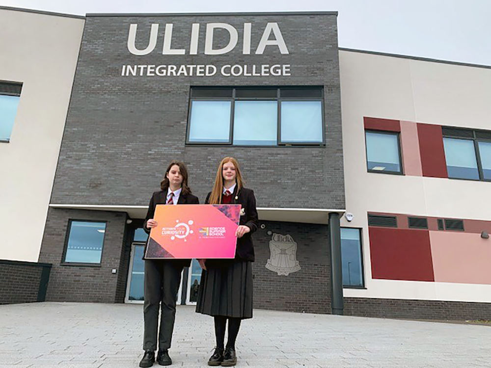 Ulidia Integrated College students Sophie Skinner and Leah Montgomery