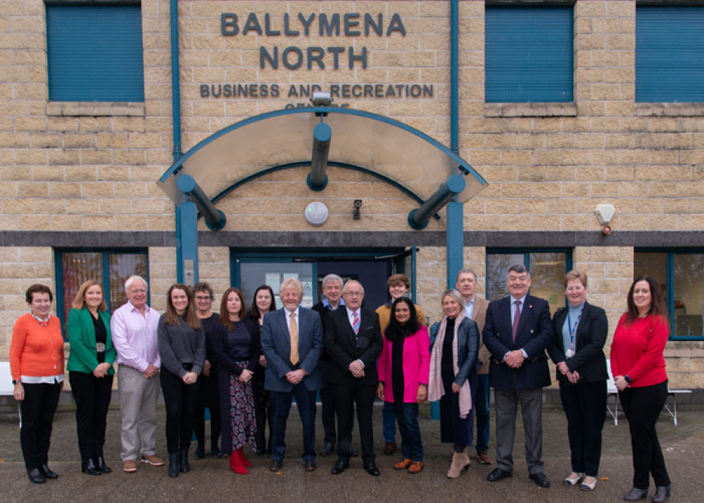 Pictured is the newly formed Mid and East Antrim PEACEPLUS Partnership Board along with Council Officers ahead of the first consultation workshop taking place.