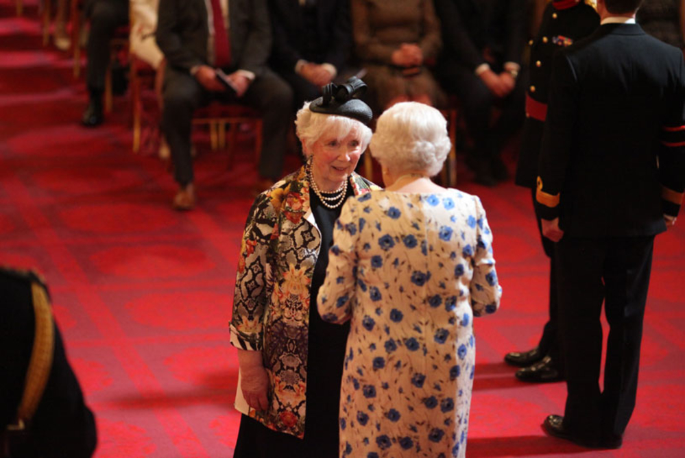 Her Majesty’s Lord-Lieutenant Mrs Joan Christie presented with CVO by the Queen