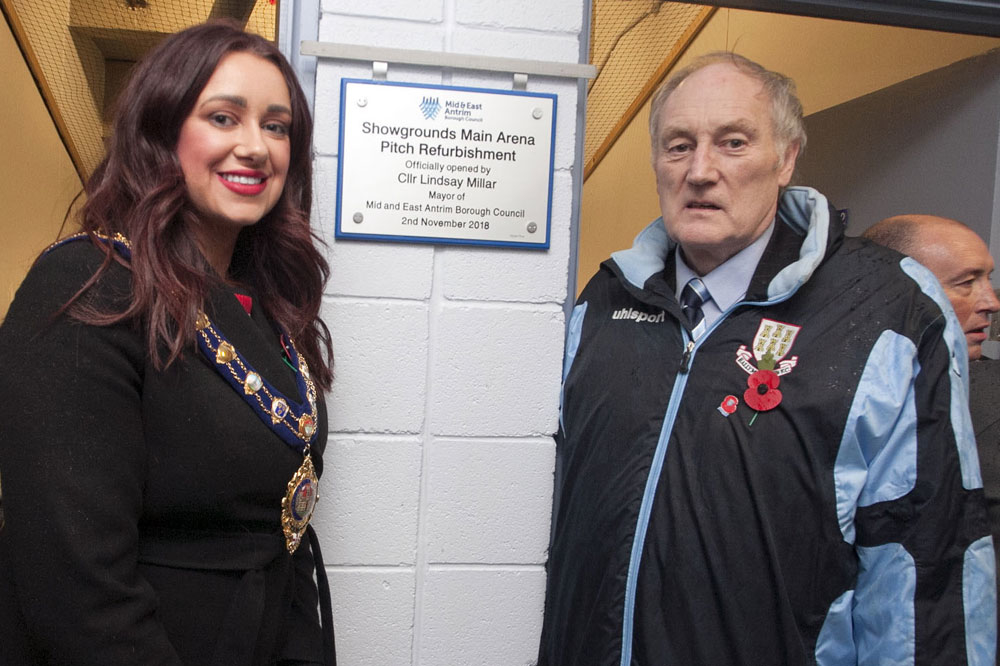 Pitch perfect evening at Ballymena Showgrounds as main arena’s new surface is officially unveiled