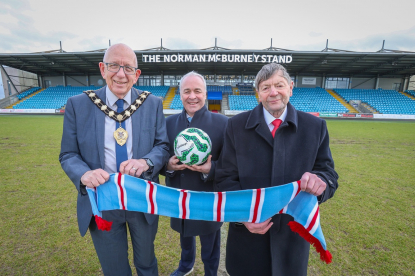 Official naming of Norman McBurney OBE Stand at Ballymena Showgrounds image